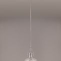 Lucinda Pendant With 30cm Flat Round Patterned Shade, 1 x E27, Polished Nickel/Clear Glass additional 3