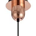 Angela 1 Light Pendant E27 With 30cm Pumpkin Shaped Ribbed Glass, Clear Copper/Matt Black additional 10