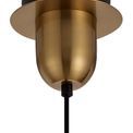 Angela 1 Light Pendant E27 With 20cm Tubular Ribbed Glass, Clear Brass Gold/Matt Black additional 7