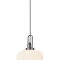 Angela 1 Light Pendant E27 With 30cm Pumpkin Shaped Ribbed Glass, Opal Black Chrome/Matt Black additional 3