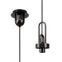 Angela 1 Light Pendant E27 With 20cm Tubular Ribbed Glass, Champagne Black Chrome/Matt Black additional 6
