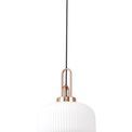 Angela 1 Light Pendant E27 30cm Pumpkin Shaped Ribbed Glass, Champagne Black/Aged Pewter additional 4