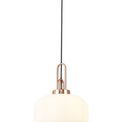 Angela 1 Light Pendant E27 30cm Pumpkin Shaped Ribbed Glass, Champagne Black/Aged Pewter additional 3