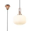 Angela 1 Light Pendant E27 30cm Pumpkin Shaped Ribbed Glass, Champagne Black/Aged Pewter additional 5