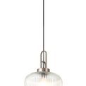 Angela 1 Light Pendant E27 30cm Pumpkin Shaped Ribbed Glass, Clear Antique Silver/Black additional 4