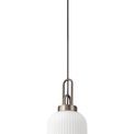 Angela 1 Light Pendant E27 20cm Tubular Ribbed Glass, Opal Antique Silver/Black additional 4