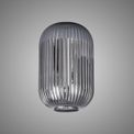 Angela 1 Light Pendant E27 20cm Tubular Ribbed Glass, Smoked Antique Silver/Black additional 10