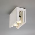 Ivy Rectangular Ceiling, 2 x GU10 (Max 25W), White Paintable Gypsum additional 1
