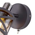 Naomi 1 Light Switched Spotlight E14, Matt Grey/Polished Chrome/Cognac additional 8