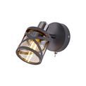 Naomi 1 Light Switched Spotlight E14, Matt Grey/Polished Chrome/Cognac additional 3