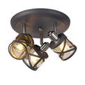 Naomi Matt Grey/Polished Chrome/Cognac Spotlight Round Light (3 E14) additional 3