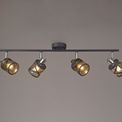 Naomi 4 Linear Spotlight E14, Matt Grey/Polished Chrome/Cognac Bar Light additional 1