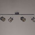 Naomi 4 Linear Spotlight E14, Matt Grey/Polished Chrome/Cognac Bar Light additional 2