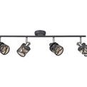 Naomi 4 Linear Spotlight E14, Matt Grey/Polished Chrome/Cognac Bar Light additional 4