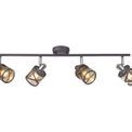 Naomi 4 Linear Spotlight E14, Matt Grey/Polished Chrome/Cognac Bar Light additional 3
