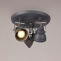 Tatum Adjustable Round Spotlight, 3 x GU10 (Max 10W LED), Matt Grey/Polished Chrome additional 1