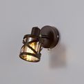 Naomi 1 Light Switched Spotlight E14, Oiled Bronze/Polished Chrome/Amber additional 1