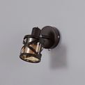 Naomi 1 Light Switched Spotlight E14, Oiled Bronze/Polished Chrome/Amber additional 2