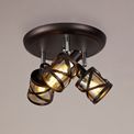 Naomi 3 Light Round Spotlight E14, Oiled Bronze/Polished Chrome/Amber additional 1