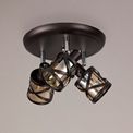 Naomi 3 Light Round Spotlight E14, Oiled Bronze/Polished Chrome/Amber additional 2