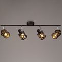 Naomi 4 Light Linear Bar Spotlight E14, Oiled Bronze/Polished Chrome/Amber additional 1