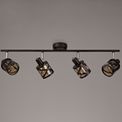 Naomi 4 Light Linear Bar Spotlight E14, Oiled Bronze/Polished Chrome/Amber additional 2