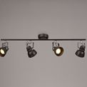 Tatum Adjustable Linear Bar Spotlight, 4 x GU10 (Max 10W LED), Oiled Bronze/Polished Chrome additional 1