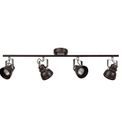 Tatum Adjustable Linear Bar Spotlight, 4 x GU10 (Max 10W LED), Oiled Bronze/Polished Chrome additional 4