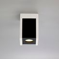 Ivy 1 Light Square Ceiling GU10, White Paintable Gypsum With Matt Black Cover additional 1