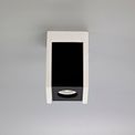 Ivy 1 Light Square Ceiling GU10, White Paintable Gypsum With Matt Black Cover additional 2