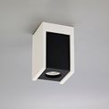 Ivy 1 Light Square Ceiling GU10, White Paintable Gypsum With Matt Black Cover additional 4