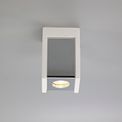 Ivy 1 Light Square Ceiling GU10, White Paintable Gypsum With Polished Chrome Cover additional 3