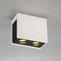 Ivy 2 Light Rectangular Ceiling GU10, White Paintable Gypsum With Matt Black Cover additional 1