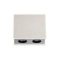 Ivy 2 Light Rectangular Ceiling GU10, White Paintable Gypsum With Polished Chrome Cover additional 5