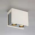 Ivy 2 Light Rectangular Ceiling GU10, White Paintable Gypsum With Polished Chrome Cover additional 1