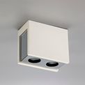 Ivy 2 Light Rectangular Ceiling GU10, White Paintable Gypsum With Polished Chrome Cover additional 2