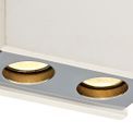 Ivy 2 Light Rectangular Ceiling GU10, White Paintable Gypsum With Polished Chrome Cover additional 8