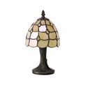 Camillie Tiffany Table Lamp, 1 x E14, Black/Gold, Beige/Clear Crystal Shade additional 4