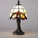 Carly Tiffany Table Lamp, 1 x E14, Cream/Amber/Clear Crystal Shade additional 1