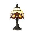 Carly Tiffany Table Lamp, 1 x E14, Cream/Amber/Clear Crystal Shade additional 3
