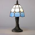 Oona Tiffany Table Lamp, 1 x E14, White/Blue/Clear Crystal Shade additional 1