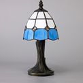 Oona Tiffany Table Lamp, 1 x E14, White/Blue/Clear Crystal Shade additional 2