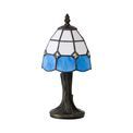 Oona Tiffany Table Lamp, 1 x E14, White/Blue/Clear Crystal Shade additional 4