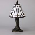 Cora Tiffany Table Lamp, 1 x E14, White/Grey/Clear Crystal Shade additional 2