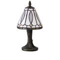 Cora Tiffany Table Lamp, 1 x E14, White/Grey/Clear Crystal Shade additional 4
