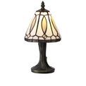 Cora Tiffany Table Lamp, 1 x E14, White/Grey/Clear Crystal Shade additional 3