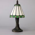 Una Tiffany Table Lamp, 1 x E14, Cream/Green/Clear Crystal Shade additional 2