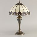 Bridget Tiffany Table Lamp, 1 x E27, Aged Antique Brass Base/Cream/Brown Glass/Clear Crystal additional 2