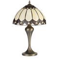 Bridget Tiffany Table Lamp, 1 x E27, Aged Antique Brass Base/Cream/Brown Glass/Clear Crystal additional 4