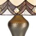 Bridget Tiffany Table Lamp, 1 x E27, Aged Antique Brass Base/Cream/Brown Glass/Clear Crystal additional 8